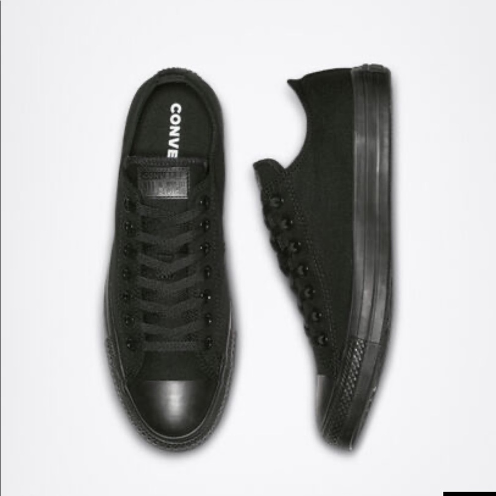 Black Monochrome Low Top Converse